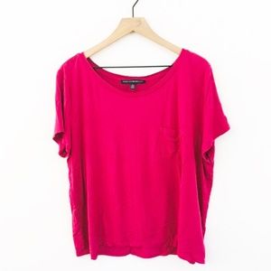 White House Black Market Red Short Sleeve pocket Tee